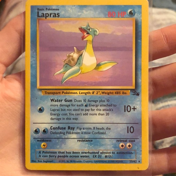 1995 lapras pokemon card Amazon.com: Pokemon – Lapras 016/091 – Paldean Fates – Reverse Foil –  Single Card : Toys & Games main image 0